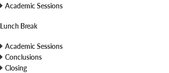  Academic Sessions Lunch Break  Academic Sessions  Conclusions  Closing
